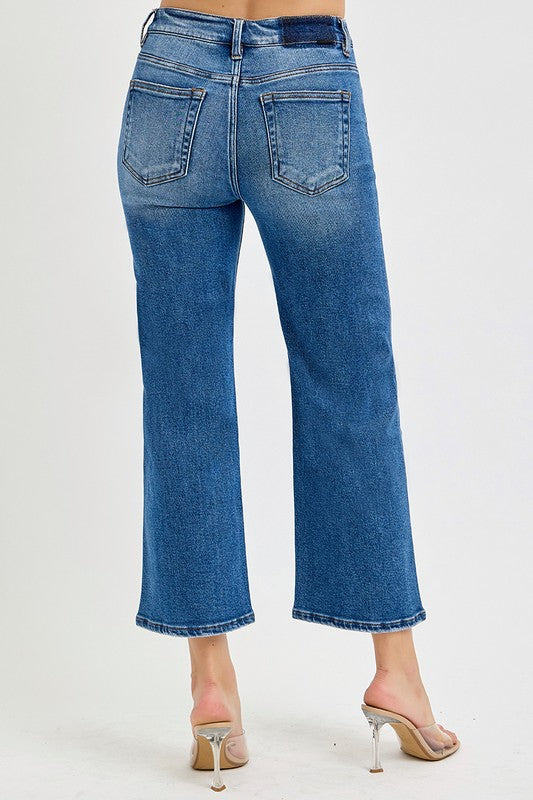Wild Ease Mid-Rise Crop Wide Jeans