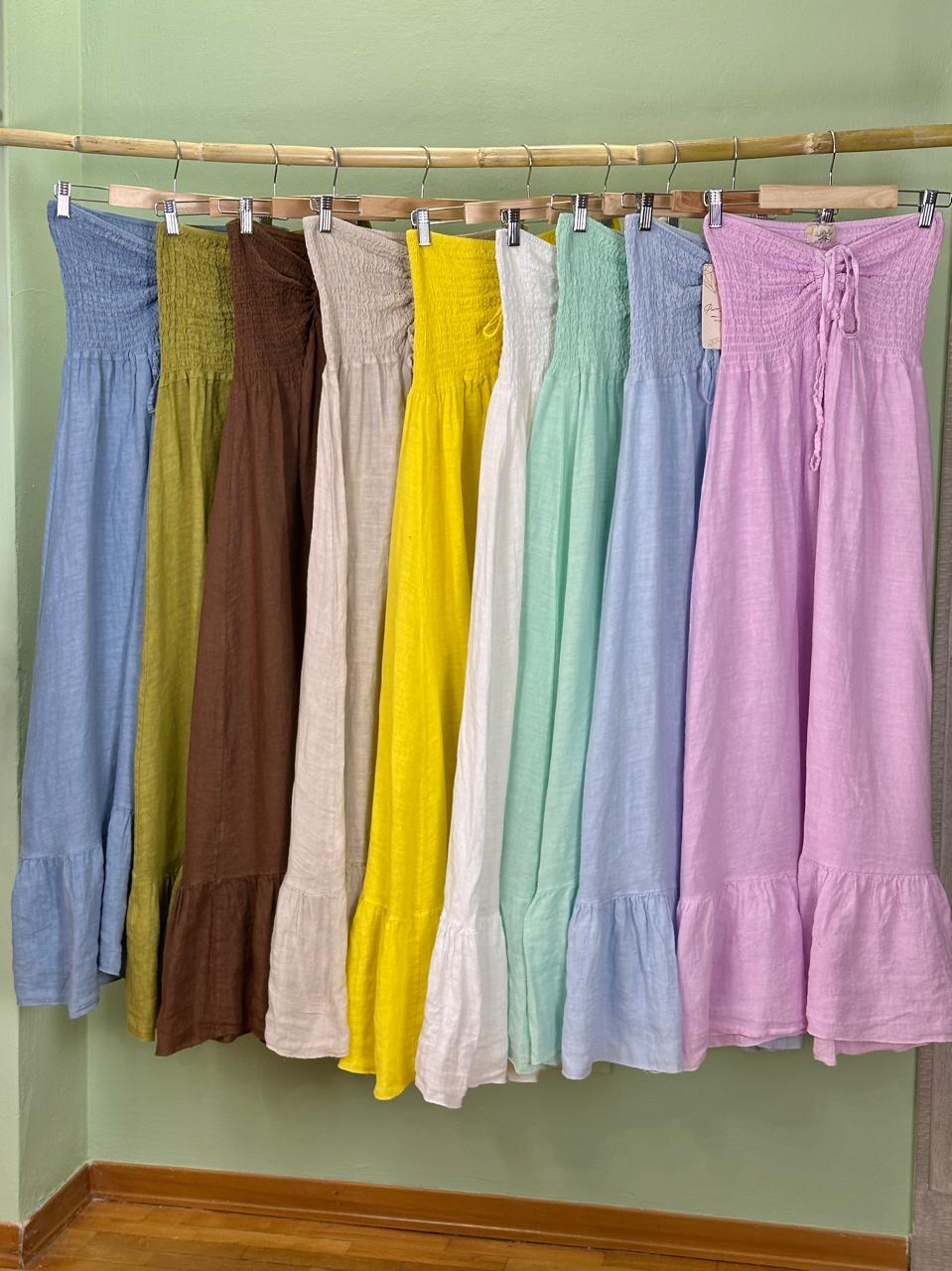 Frunce Linen Maxi