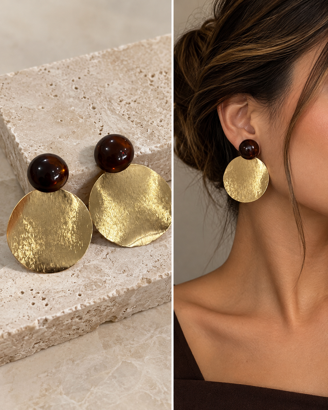Tortoise Disc Earrings
