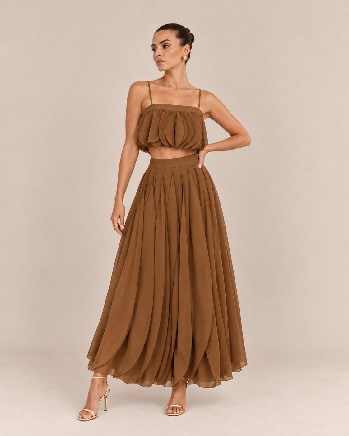 Petal Mocha Skirt Set