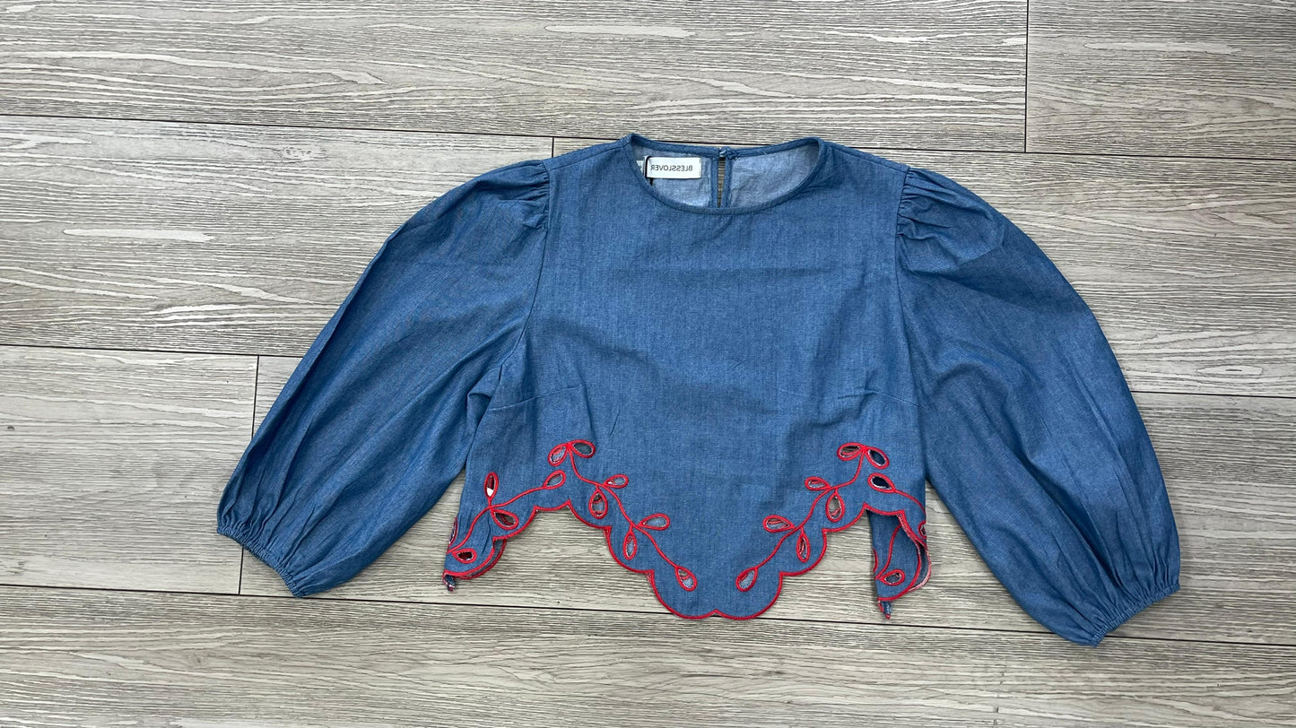 Carmine Denim Top