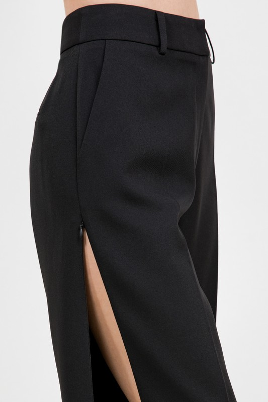 Tessa Side-Slit Knee-Length Tailored Shorts