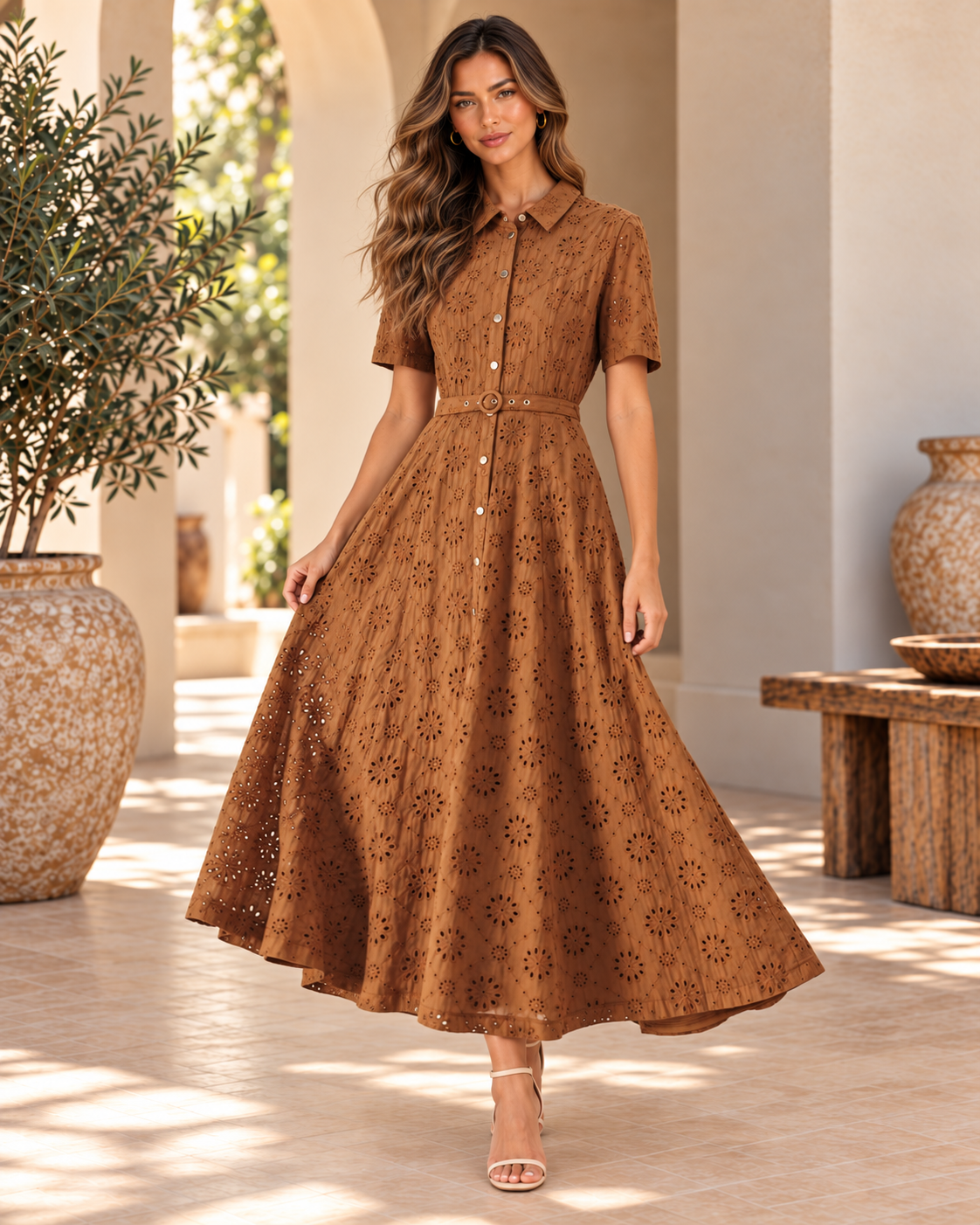 Hazel Eyelet Maxi Dress