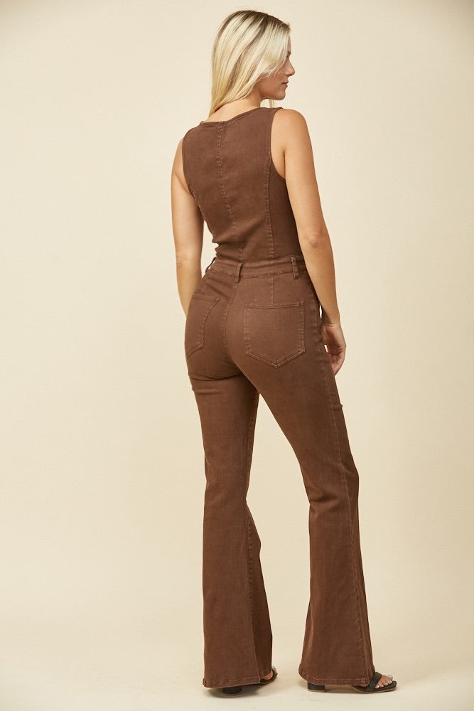 Espresso Denim Jumpsuit