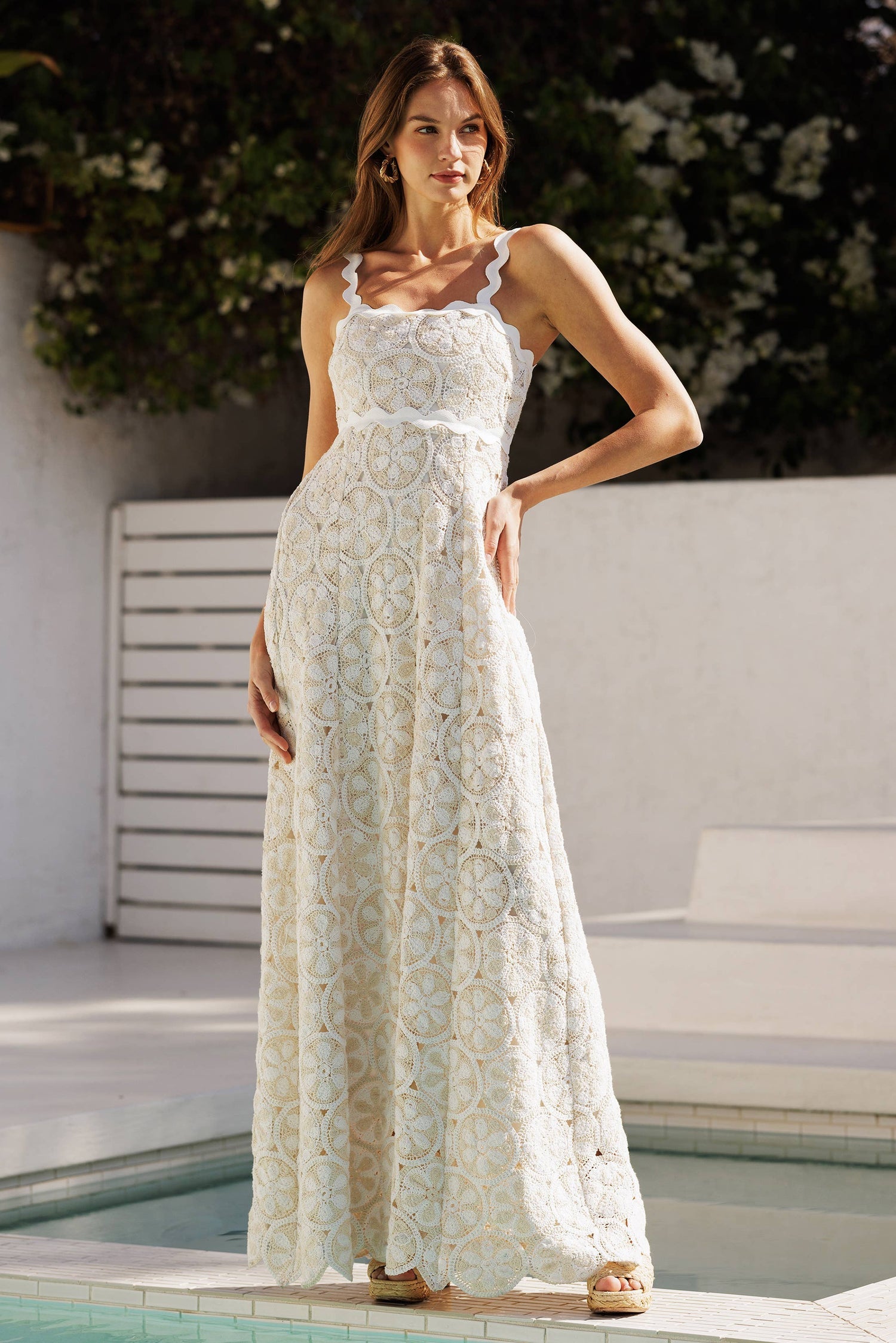 dalton crochet dress Dalton Backless Crochet Maxi Dress