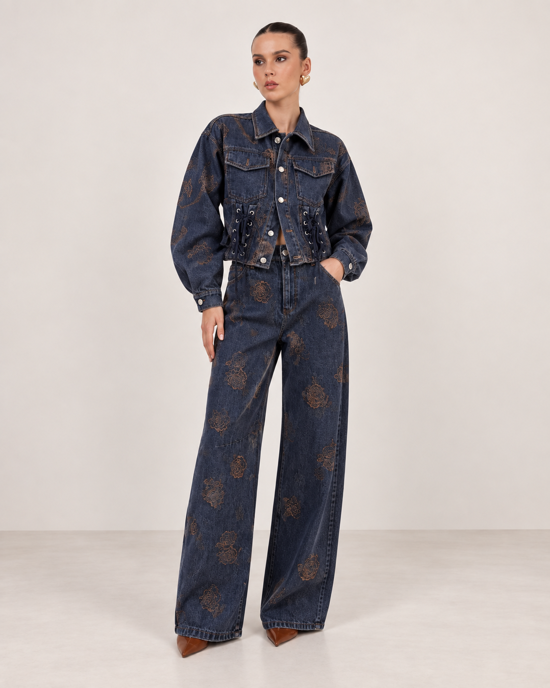 Rosette Denim Set