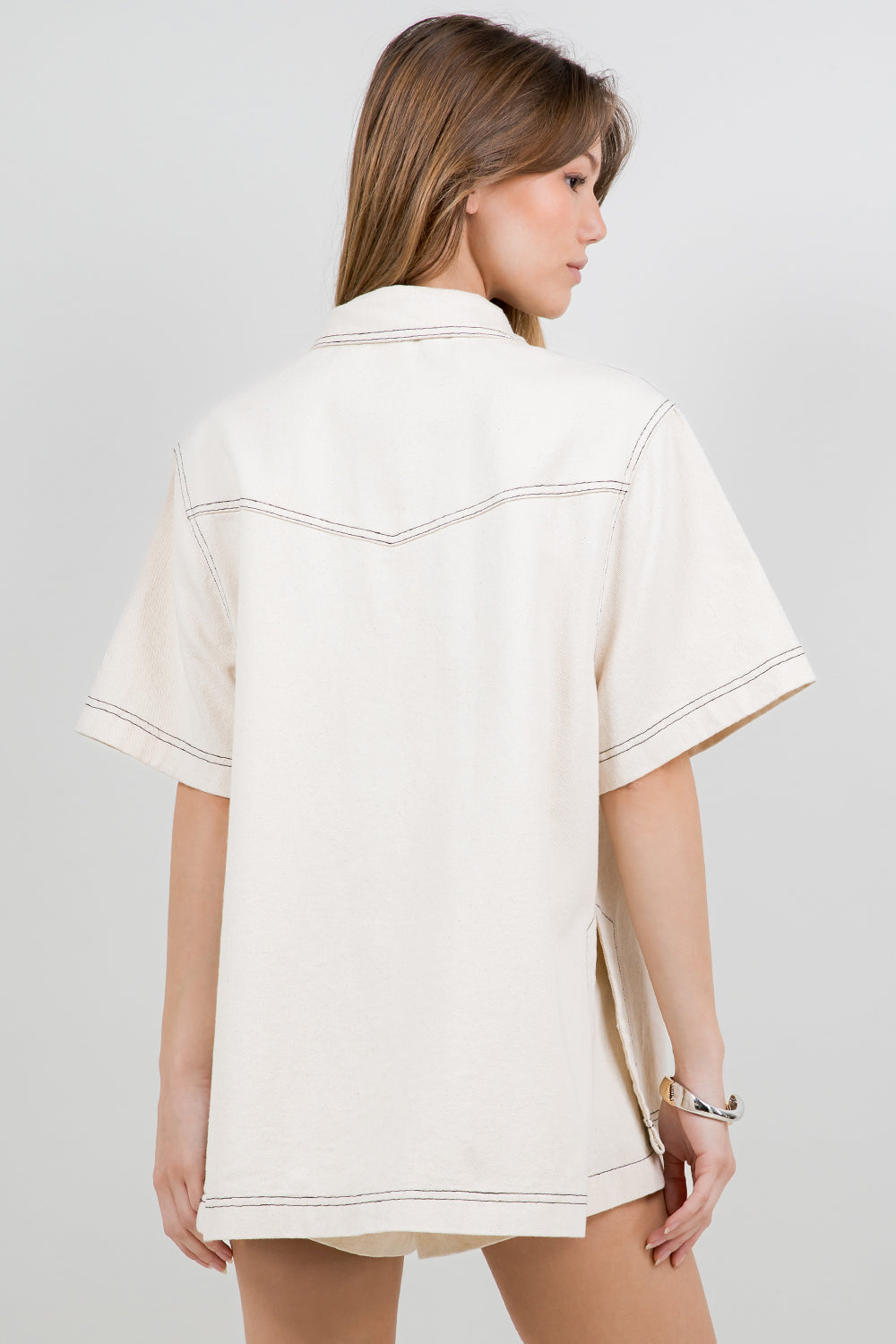 Ivory Outline Button-Up Shirt