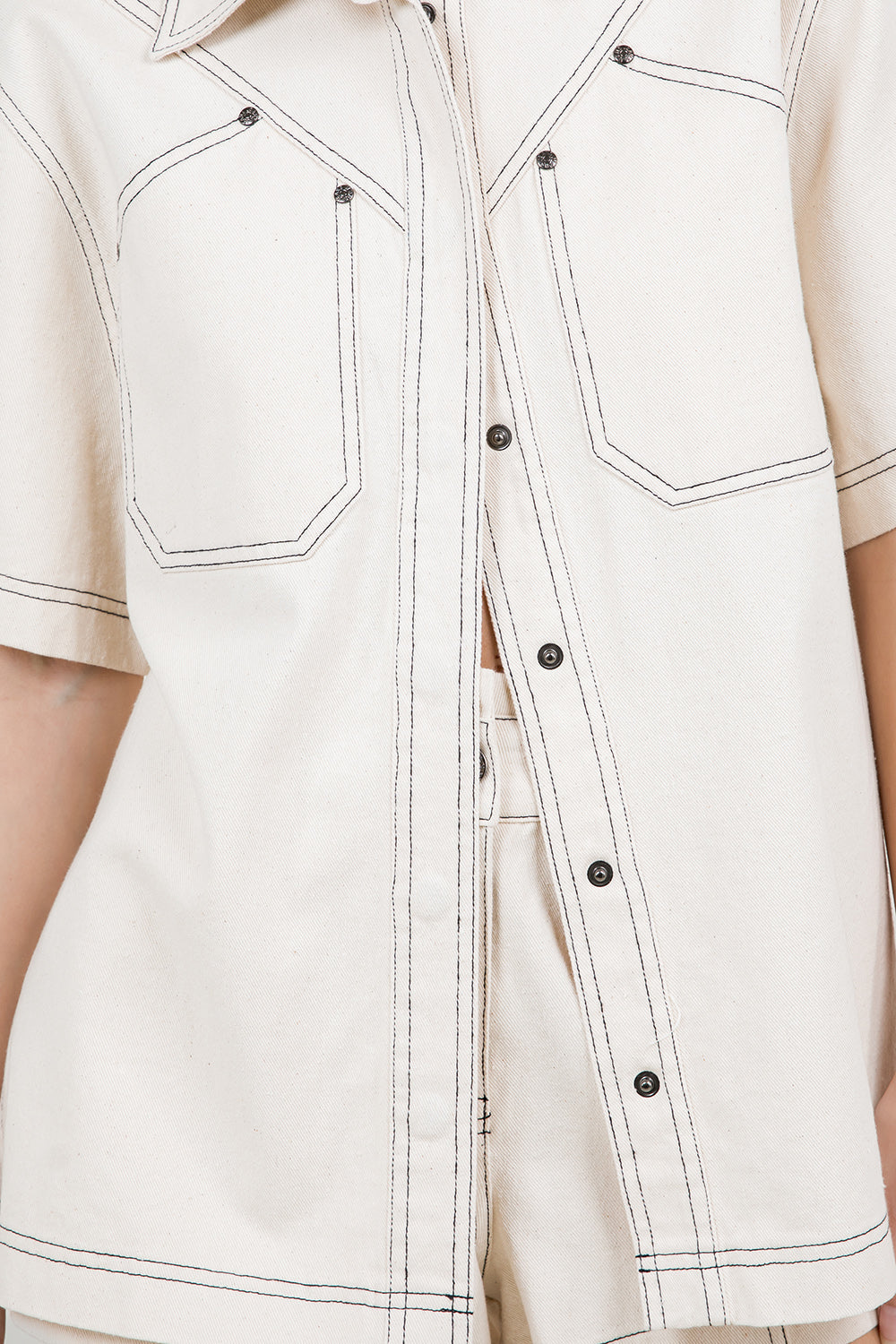 Ivory Outline Button-Up Shirt