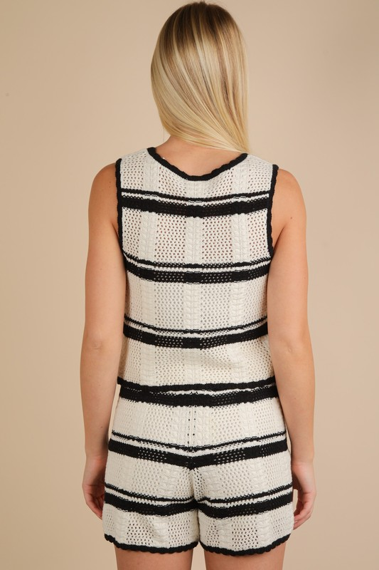Natura Knit Crochet Shorts Set