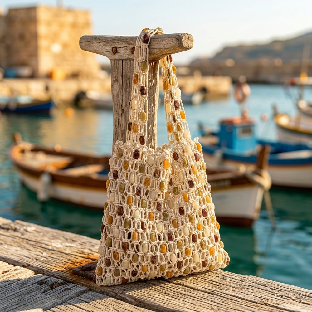 Cala Beaded Net Tote