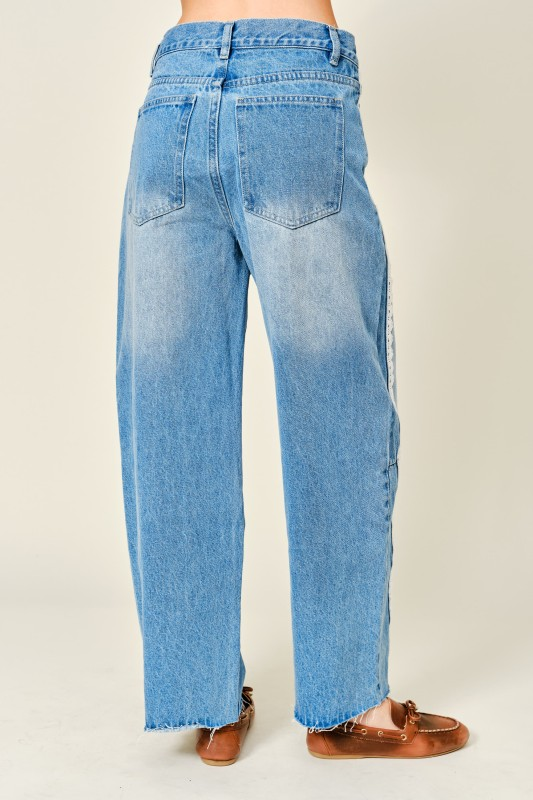 Lace Barrel Jeans