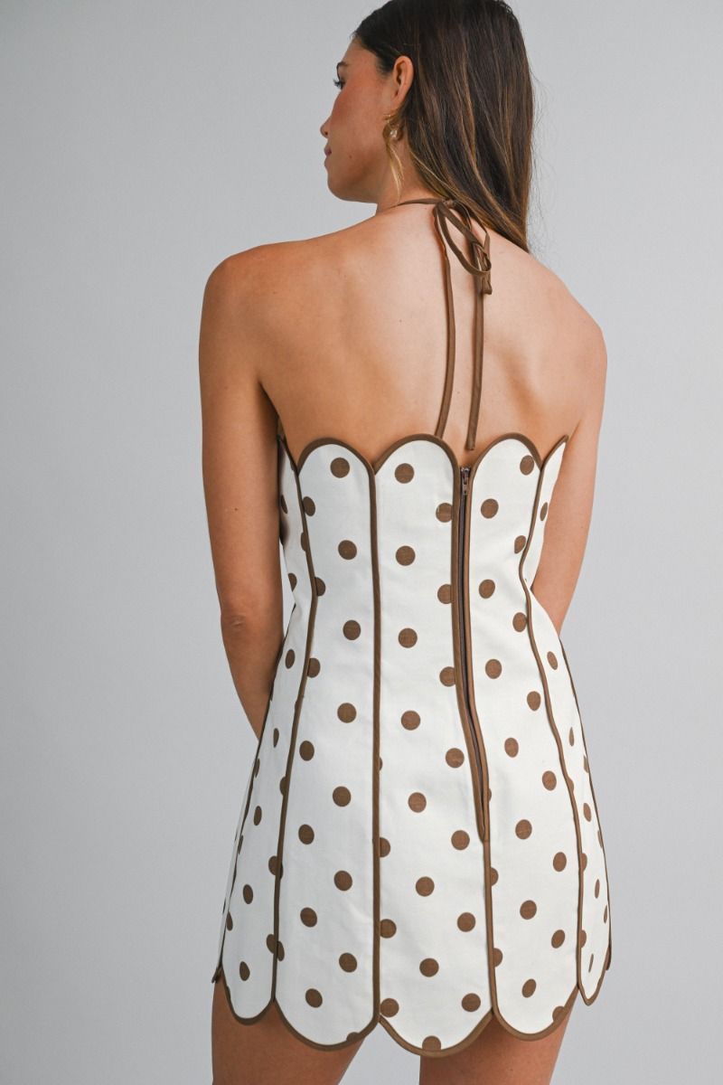 Polka Scallop Mini Dress