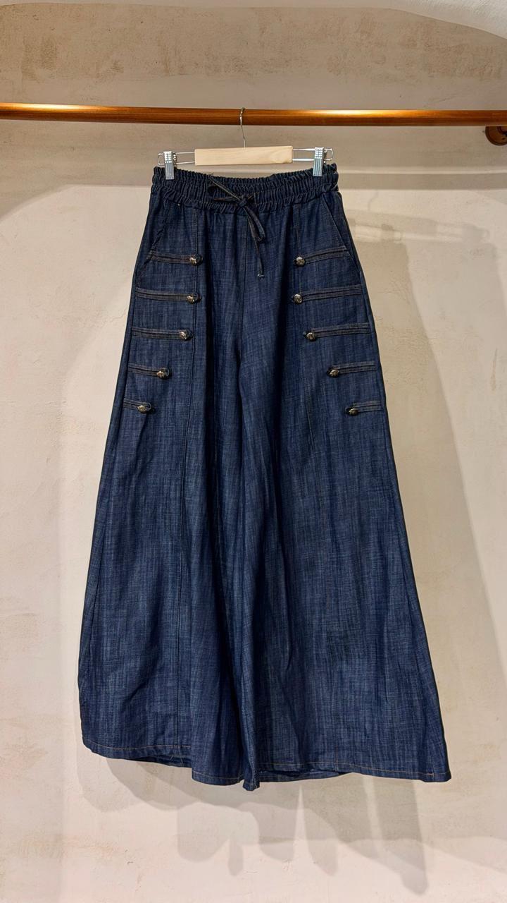 Napo Button Detail Denim Pants