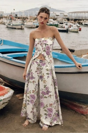 Lavender Denim Pant Set