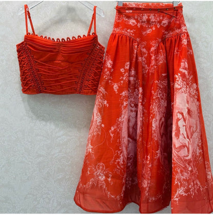 Mermaid Lace Up Skirt Set