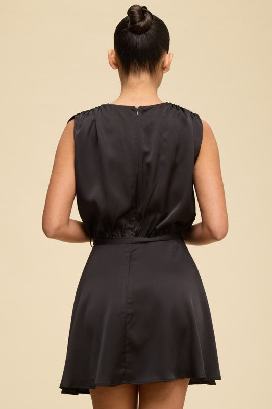 Satin Flare Mini Dress
