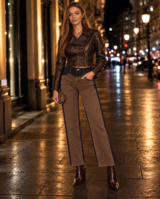 Risen Black Combo Jeans