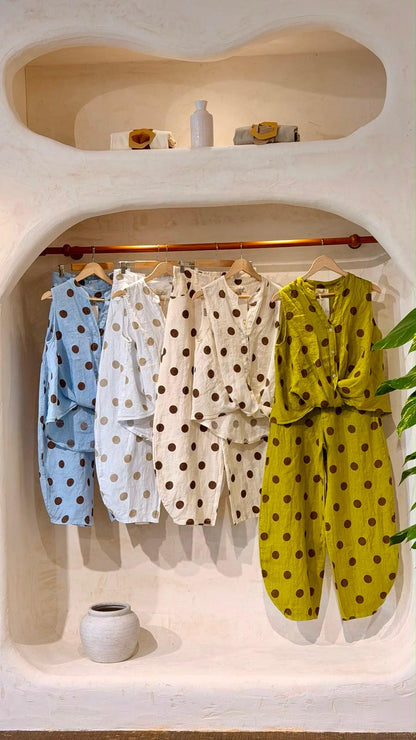 Juana Polka Dot Linen Pant Set