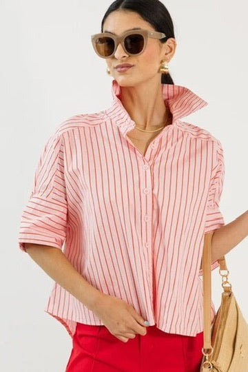 Red Stripe Button Down