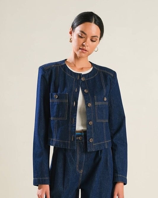 Dalila Cropped Denim Jacket