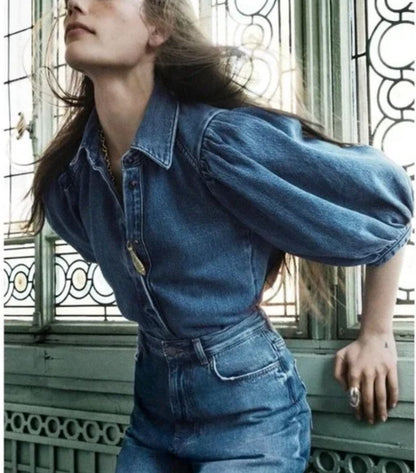 Azurea Denim Blouse