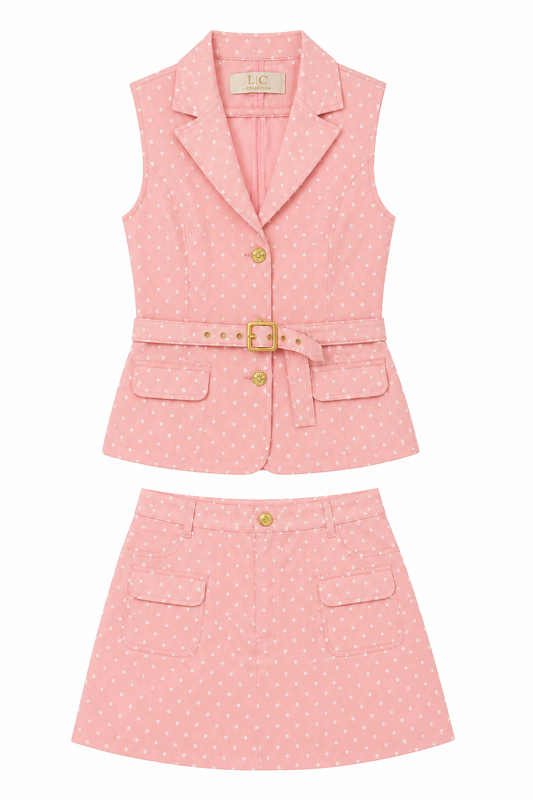 Polka Blush Skort Set
