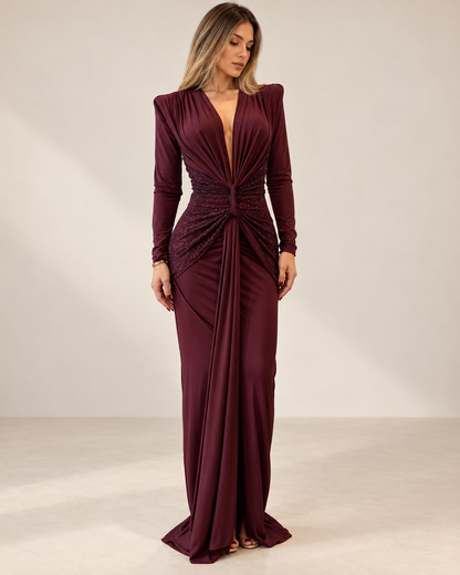 Ruby Shimmer Maxi Dress