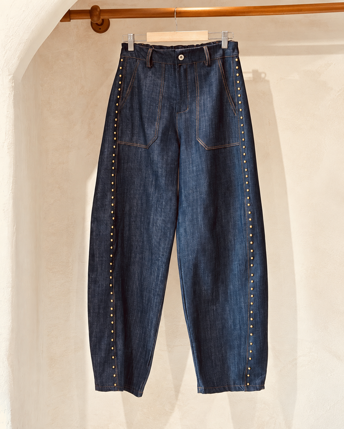 Studded Barrel Jeans
