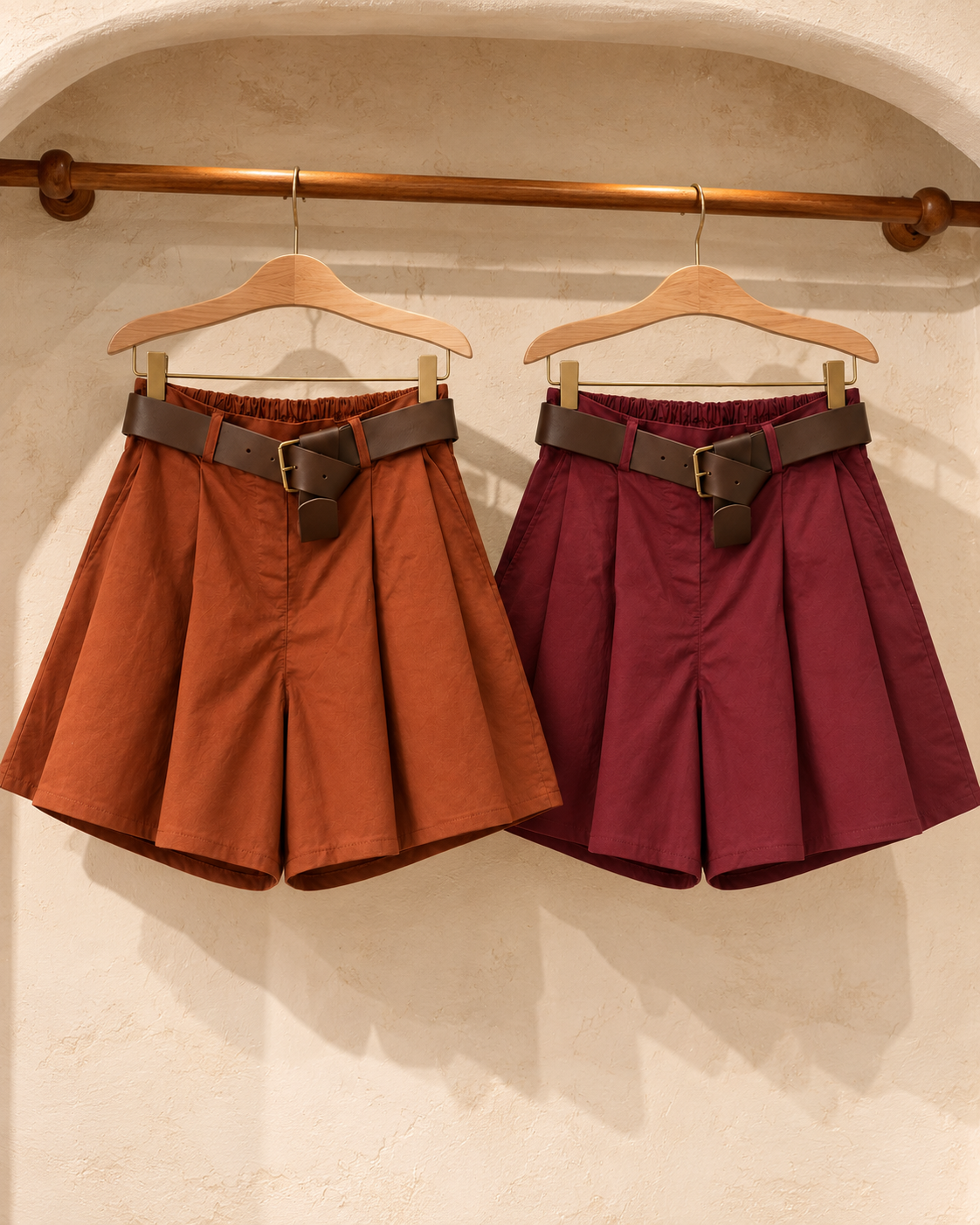 Pleated Bermuda Shorts
