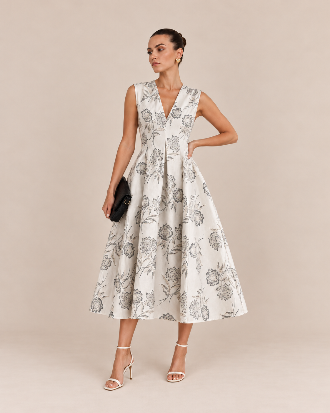 Ivory Bloom Midi Dress
