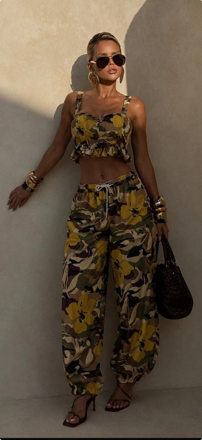 Camo Flor Pant Set