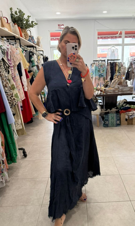 Rafa Linen Wrap Skirt Set