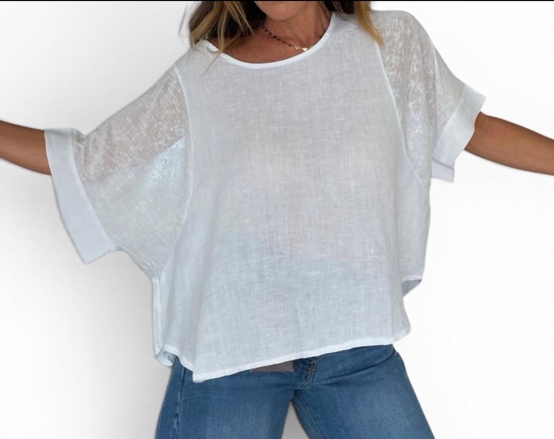 Leila Italian Linen Top