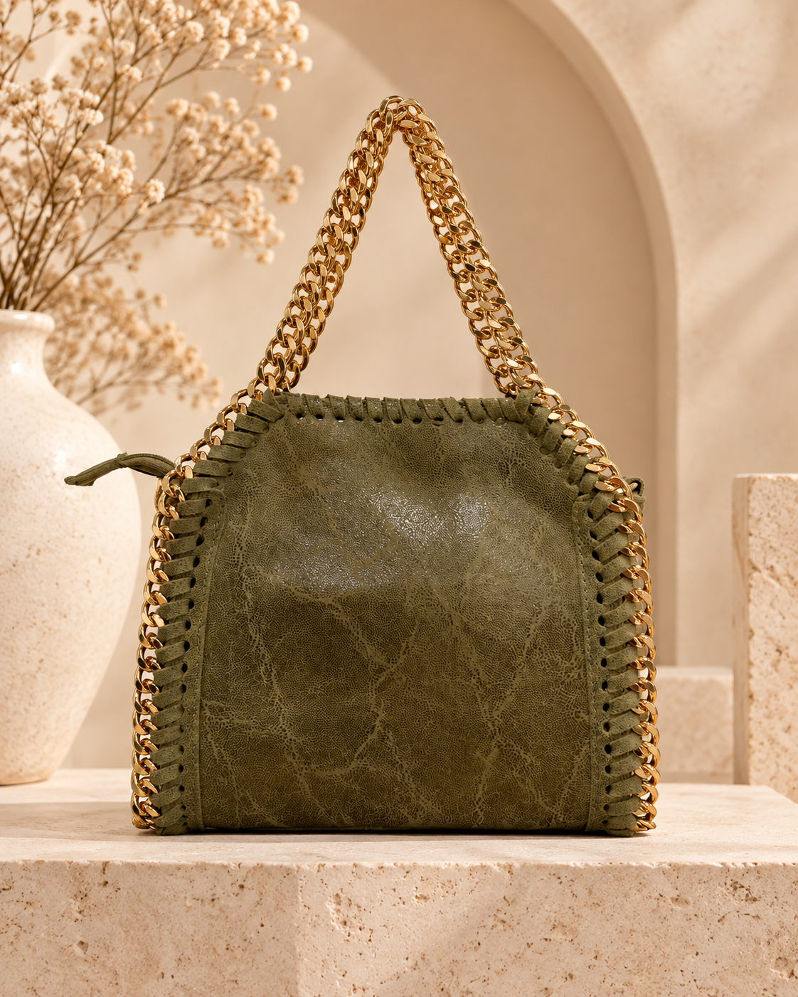 Bellina Italian Leather Chain Bag