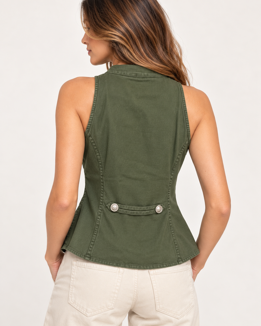 Miranda Button Detail Top