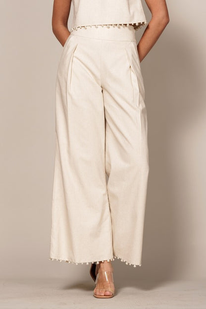 Pearl Trimmed Camisole Top & Wide Pant