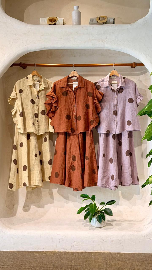 Pois Linen Pant Set
