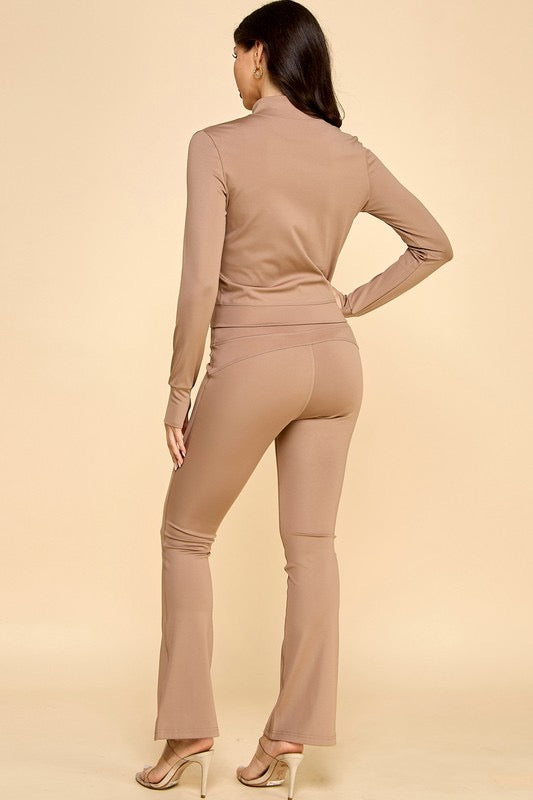 Niki Jacket & High Rise Yoga Flare Pantsuit
