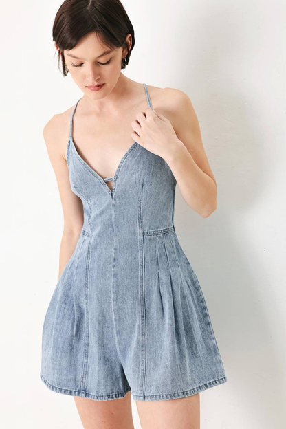 Elara Denim Romper