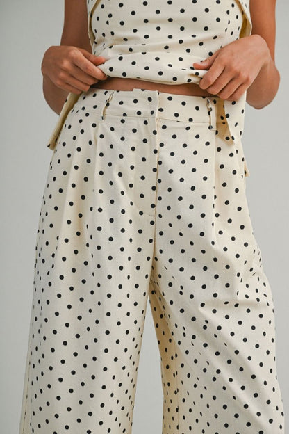 Oatmeal Polka Pant Set