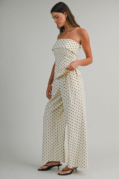 Oatmeal Polka Pant Set