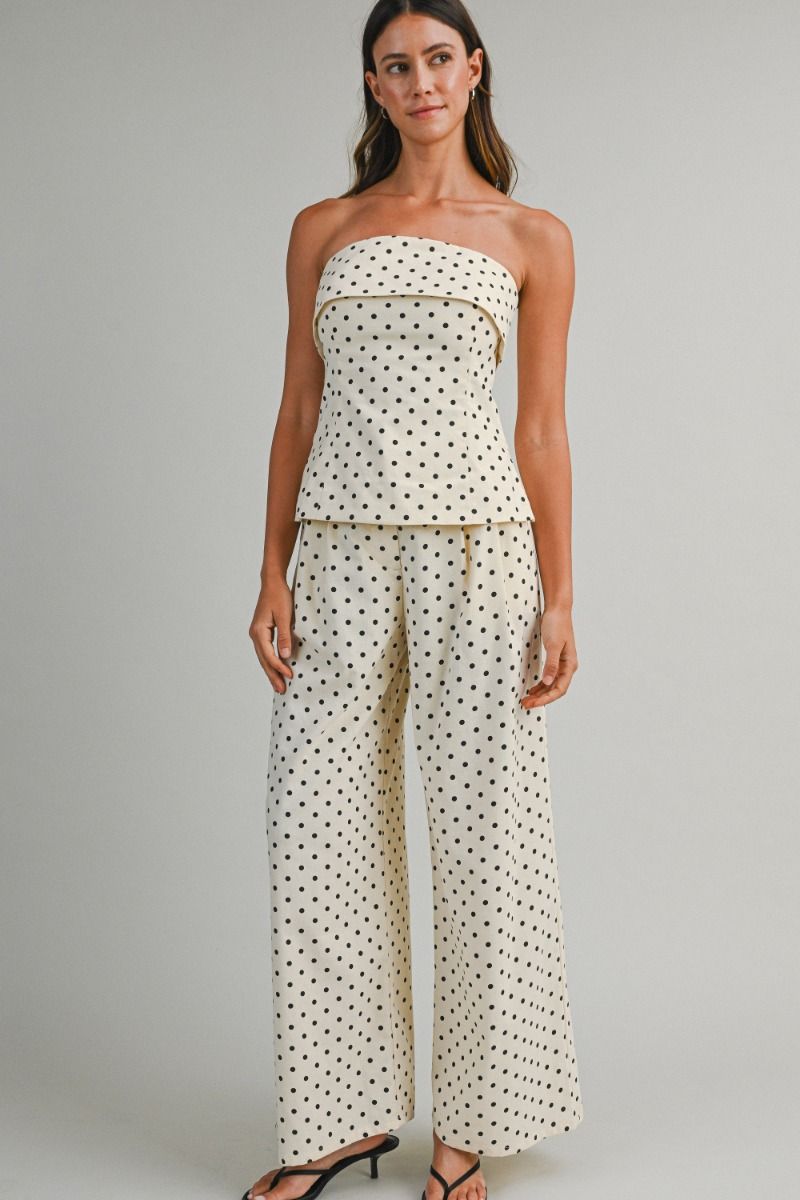 Oatmeal Polka Pant Set