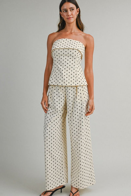 Oatmeal Polka Pant Set