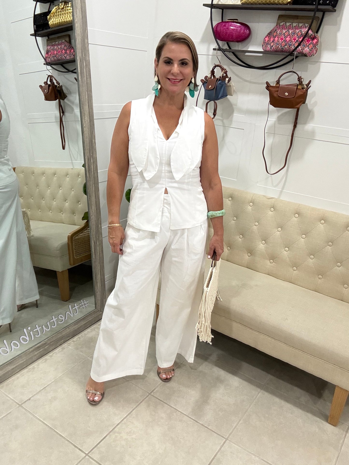 Lino Blanco Pant Set