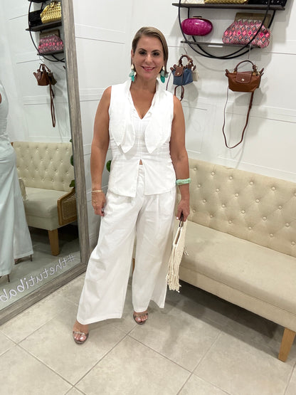 Lino Blanco Pant Set