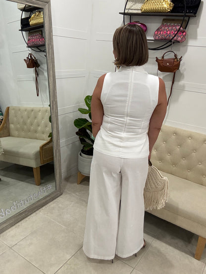 Lino Blanco Pant Set