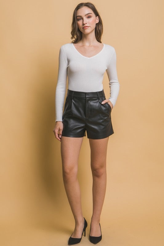 Josephine Faux Leather Shorts