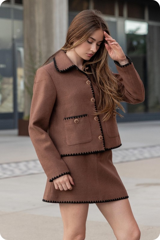 Betty Boucle Jacket & Mini Skirt Set