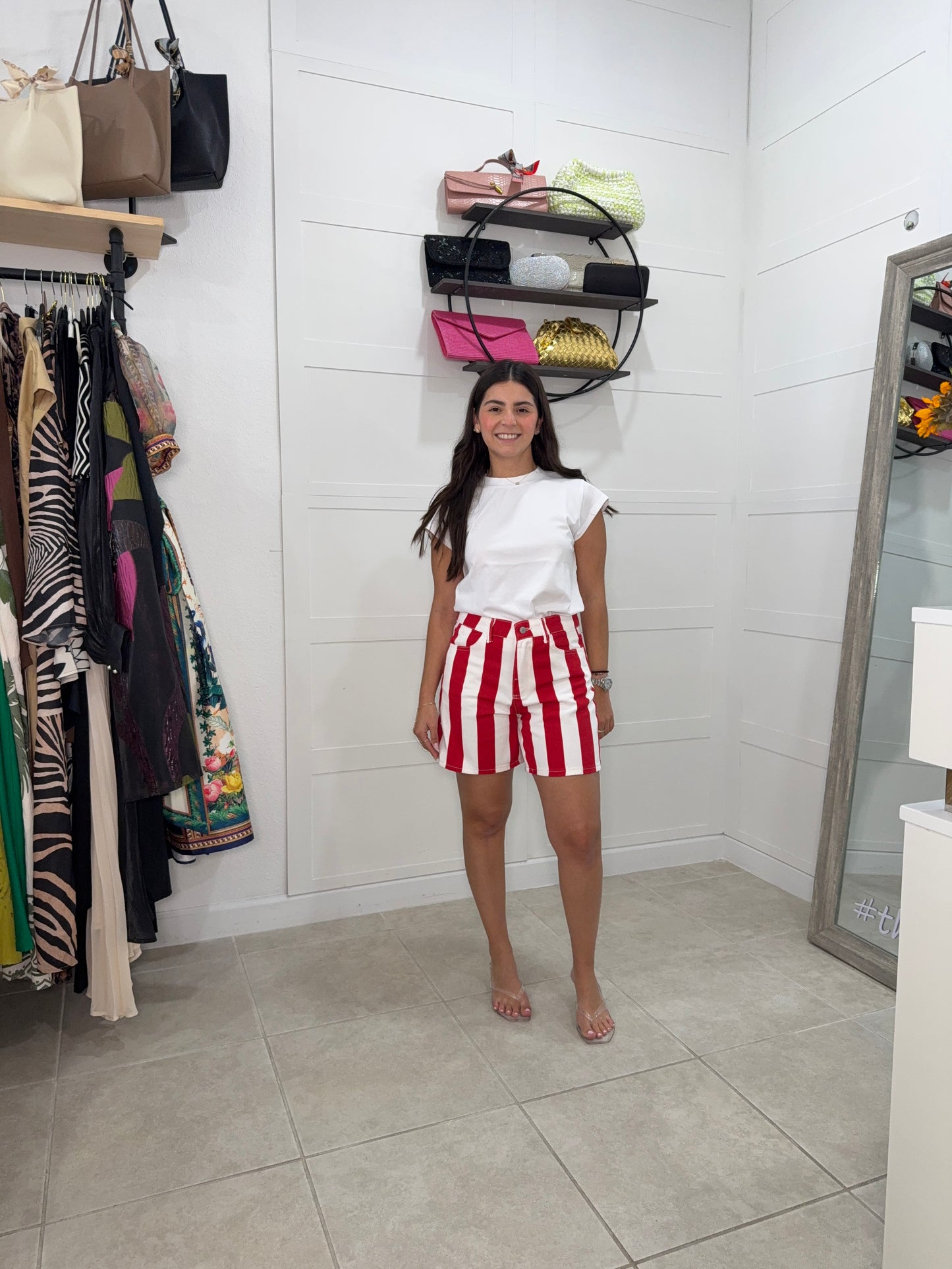 Red Stripe Shorts