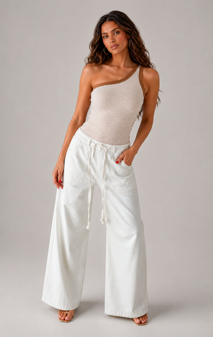 One Shoulder Stripe Top
